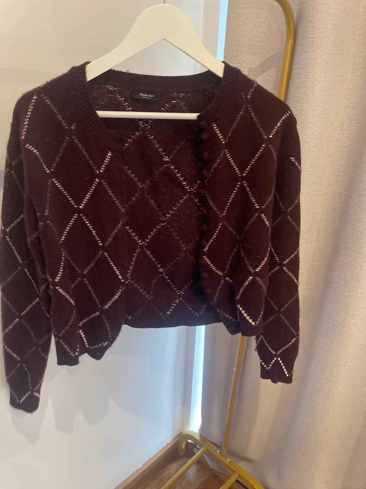 Burgundy Autumn Casual Cardigan