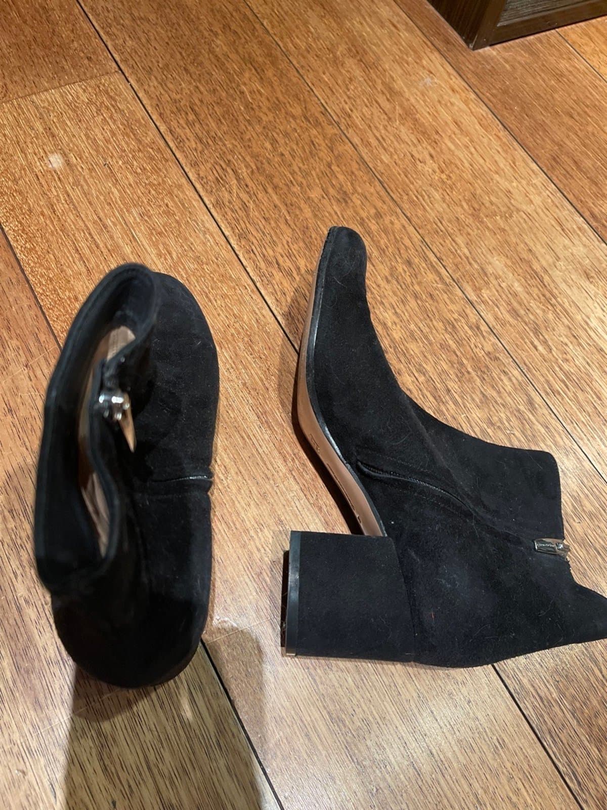 Suede Jet-Black Ankle Boots