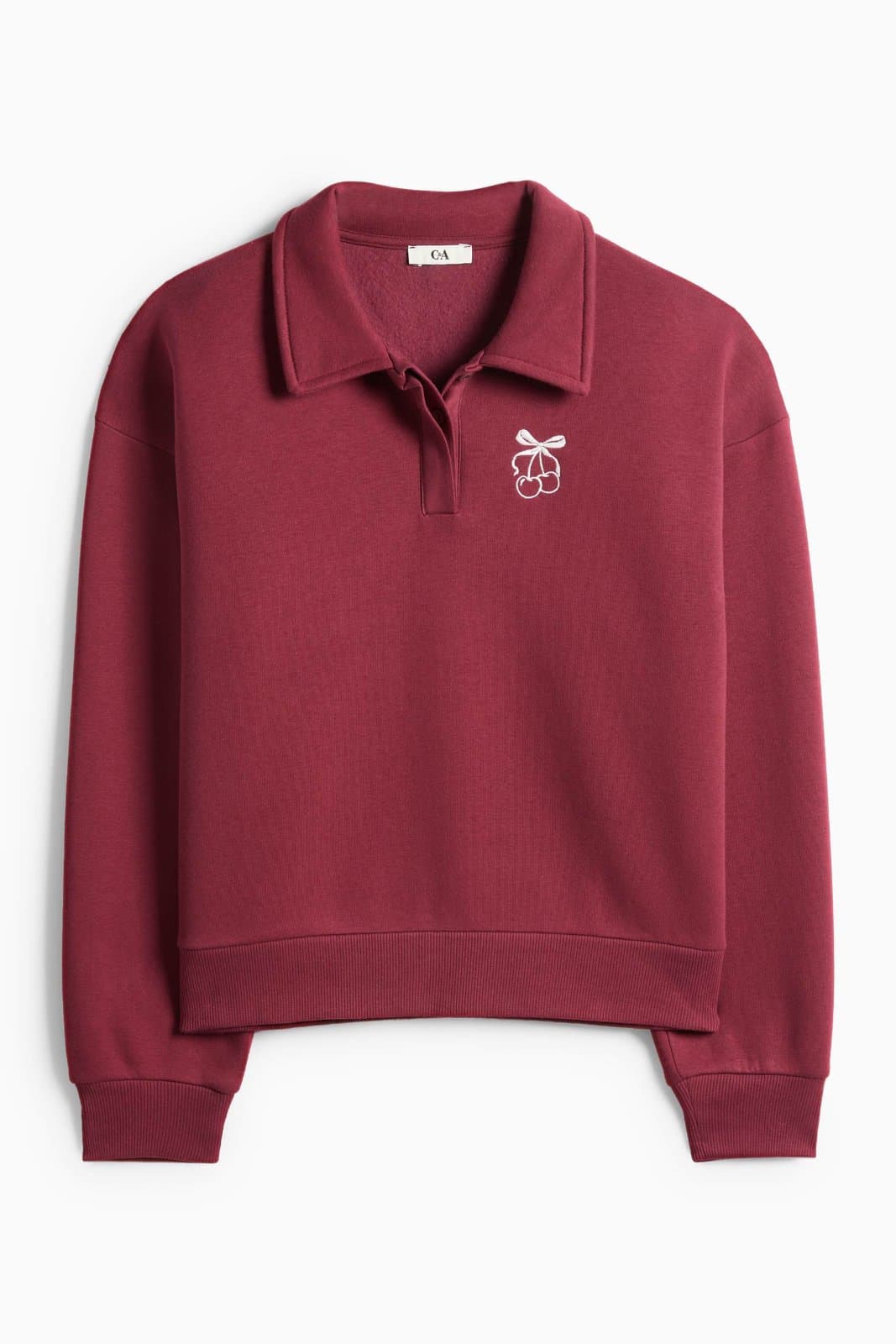 Cotton Blend Burgundy Sweatshirt