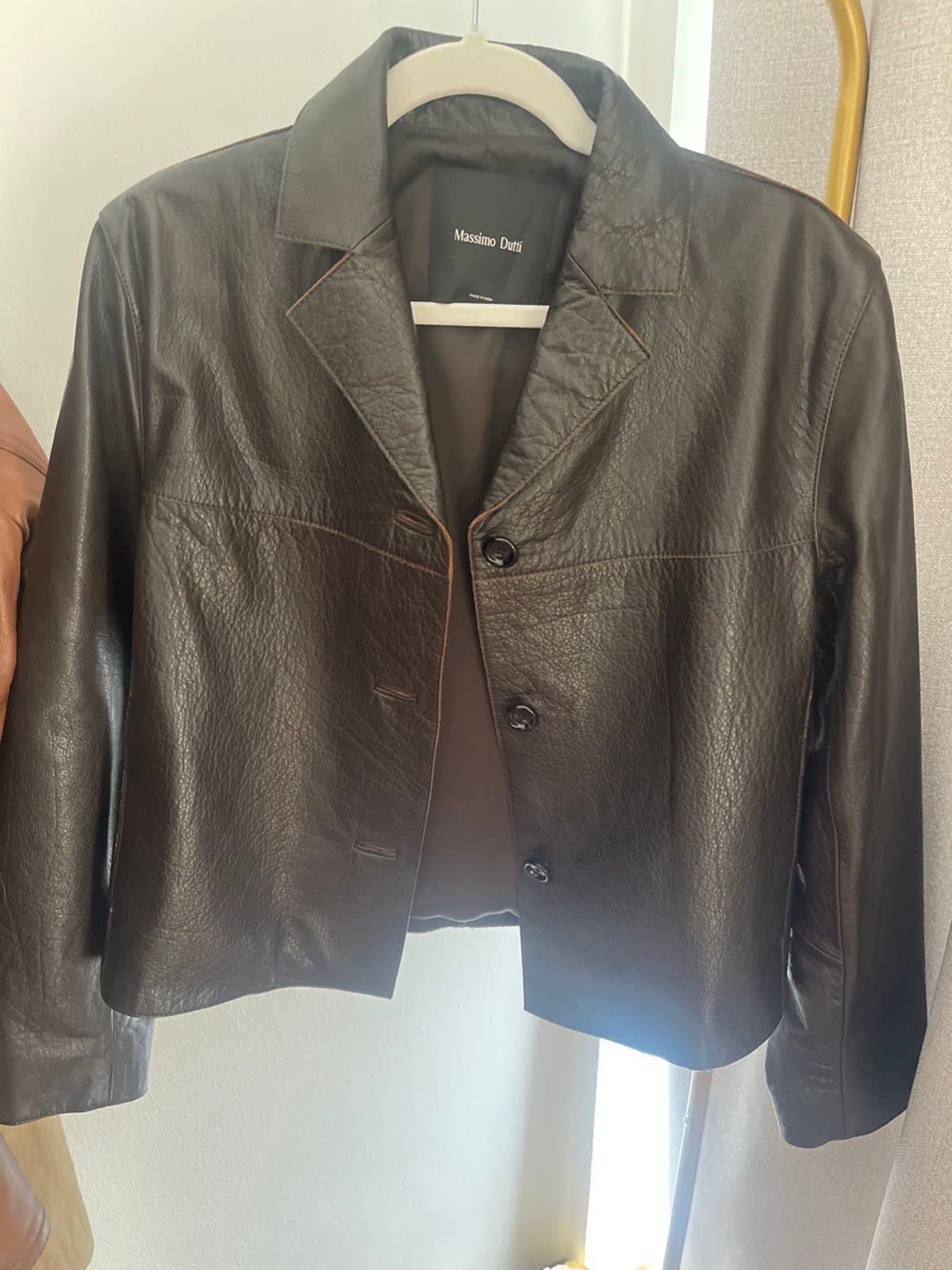 Chocolate-brown Autumn Smart Casual Leather-jacket